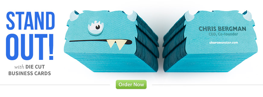 Stand Out! with Die Cut Business Cards. Order Now!